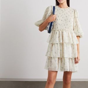 Ganni Pleated Georgette Dress NWOT